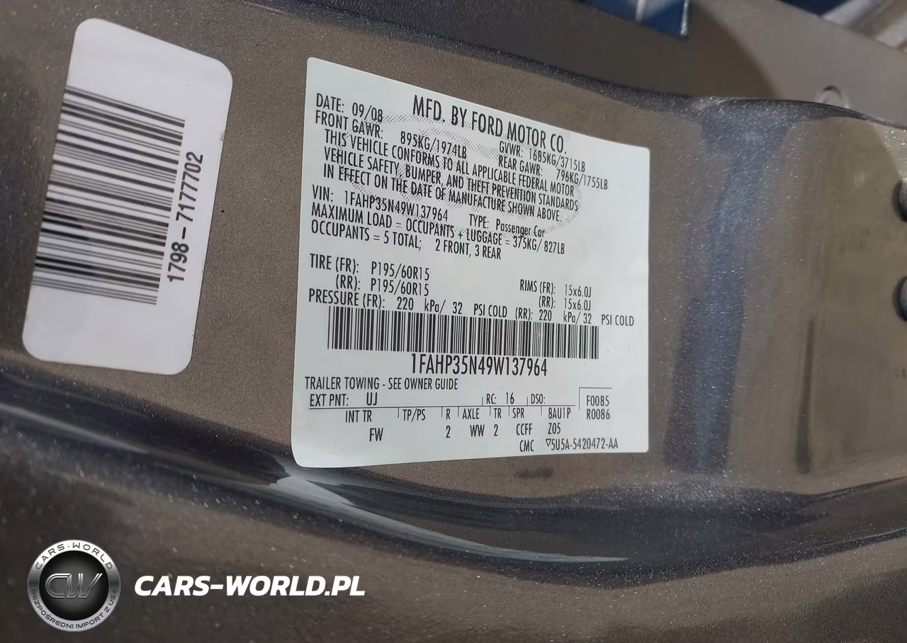 2009 Ford Focus Se VIN:1FAHP35N49W137964 - 9