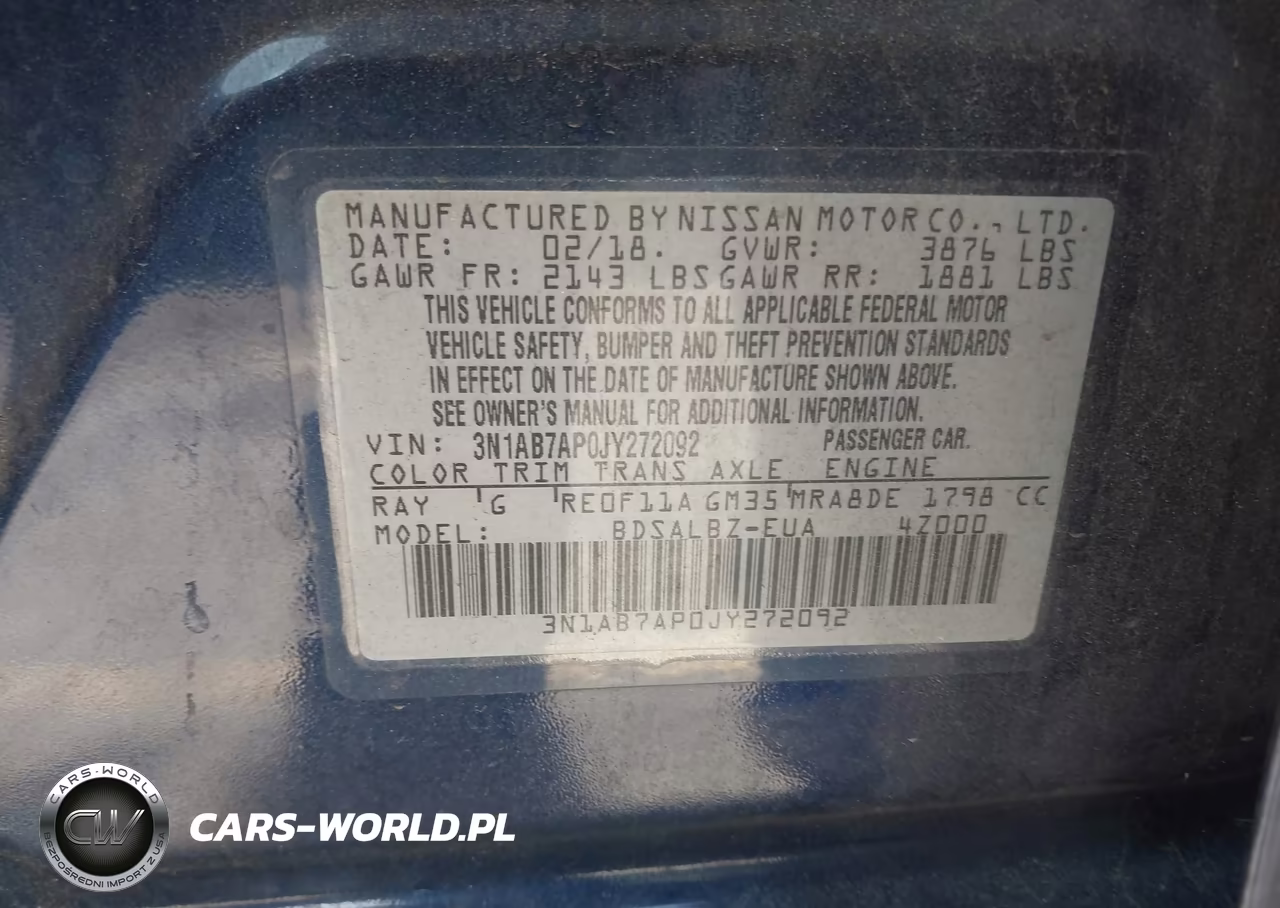 2018 Nissan Sentra S VIN:3N1AB7AP0JY272092 - 9