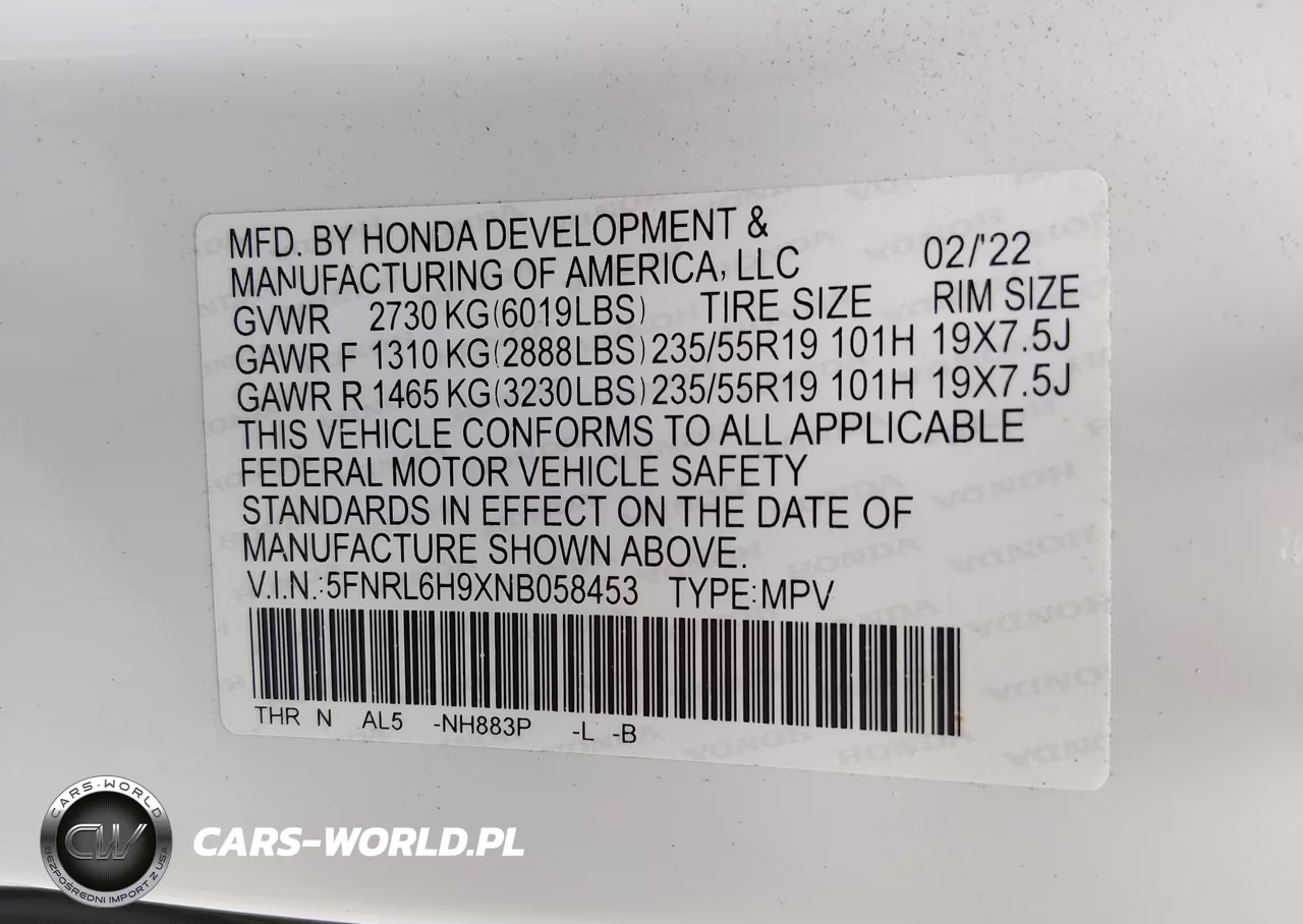 2022 Honda Odyssey Elite VIN:5FNRL6H9XNB058453 - 9