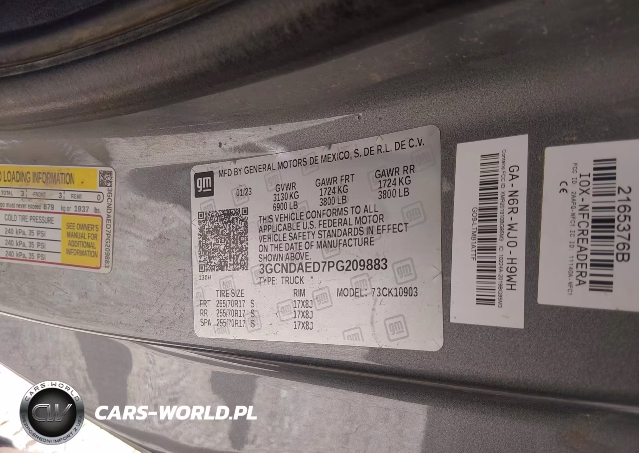 2023 Chevrolet Silverado 1500 4Wd Long Bed Wt VIN:3GCNDAED7PG209883 - 9