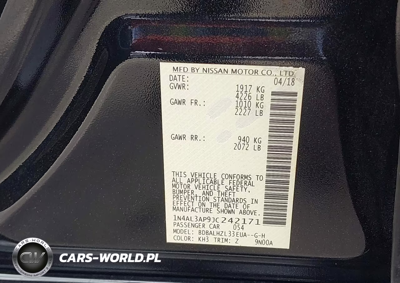 2018 Nissan Altima 2.5 Sr VIN:1N4AL3AP9JC242171 - 9