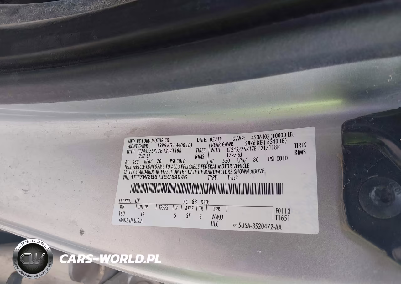 2018 Ford F-250 Xl VIN:1FT7W2B61JEC69946 - 7
