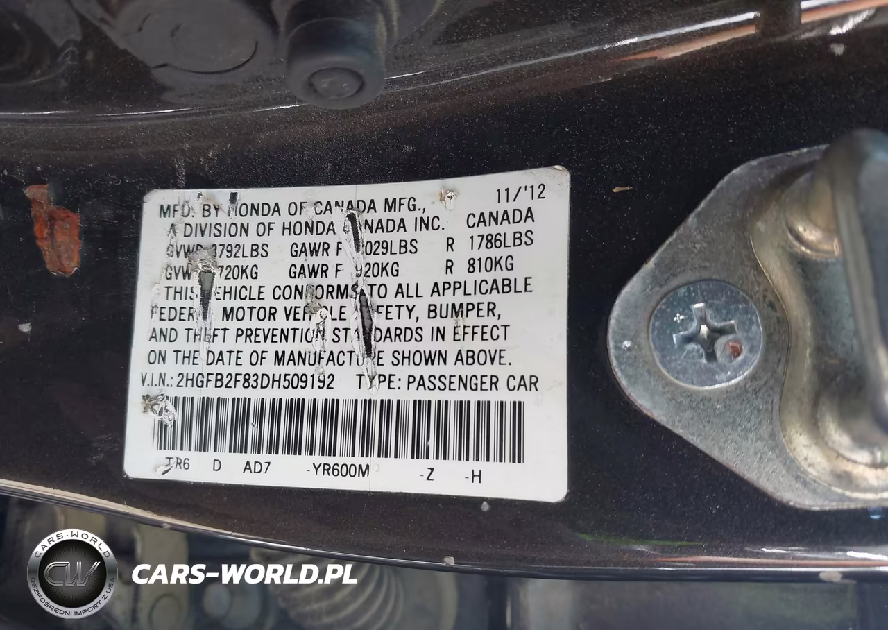 2013 Honda Civic Ex VIN:2HGFB2F83DH509192 - 9