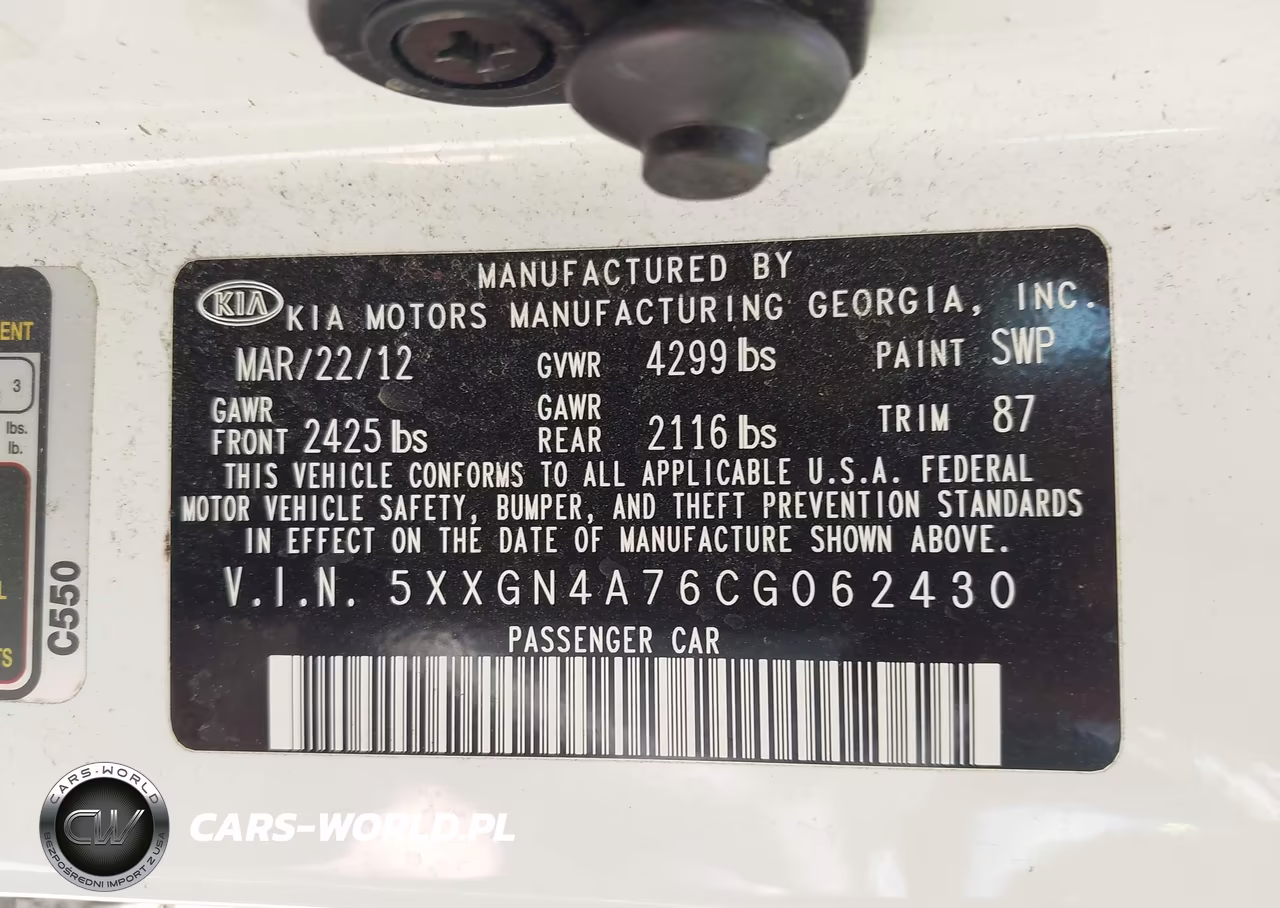 2012 Kia Optima Ex VIN:5XXGN4A76CG062430 - 9