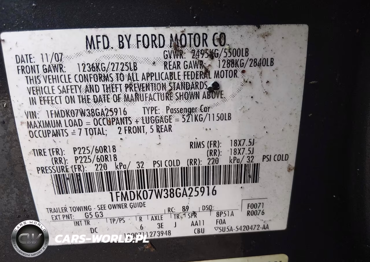 2008 Ford Taurus X Eddie Bauer VIN:1FMDK07W38GA25916 - 9