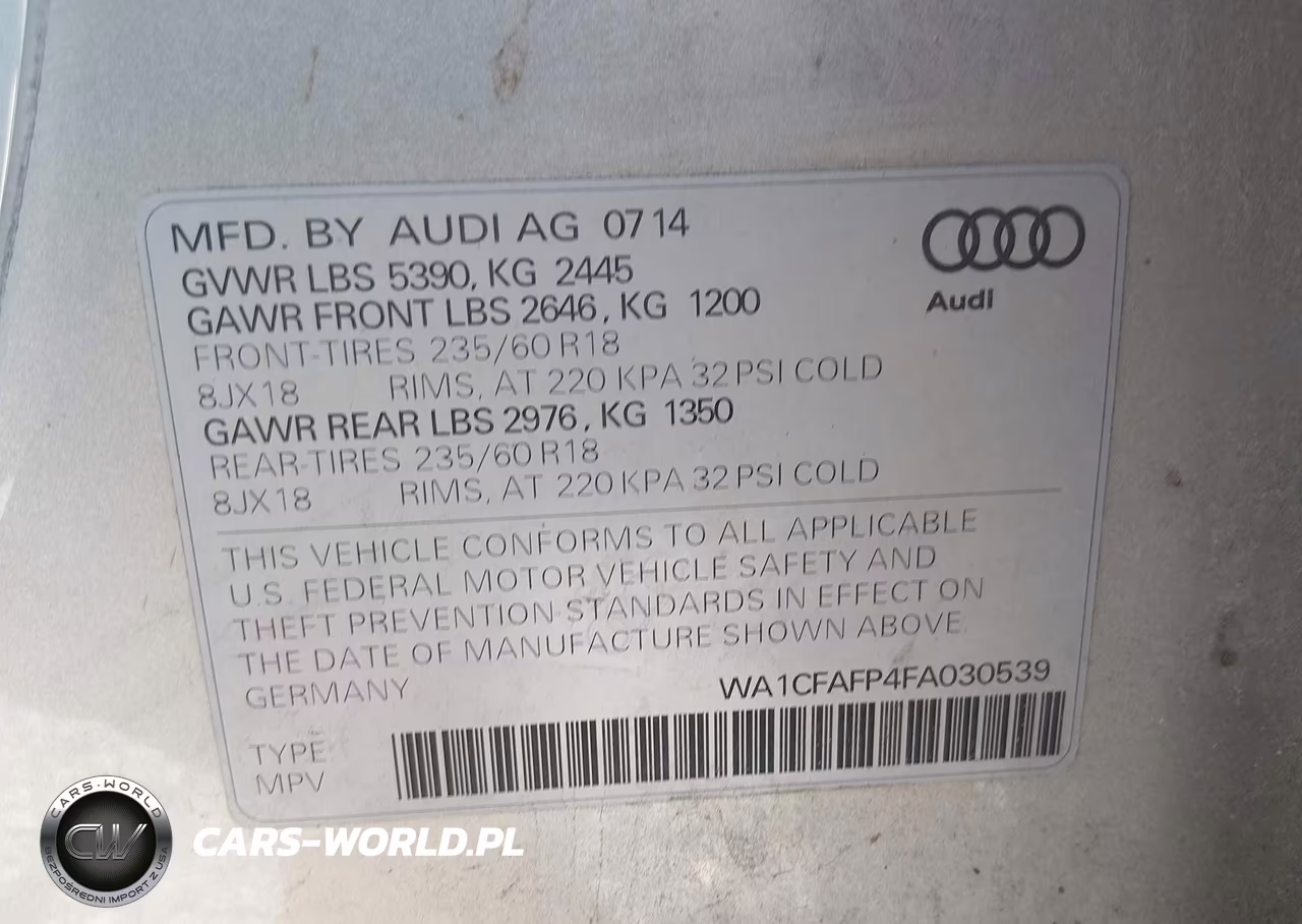 2015 Audi Q5 2.0T Premium VIN:WA1CFAFP4FA030539 - 9