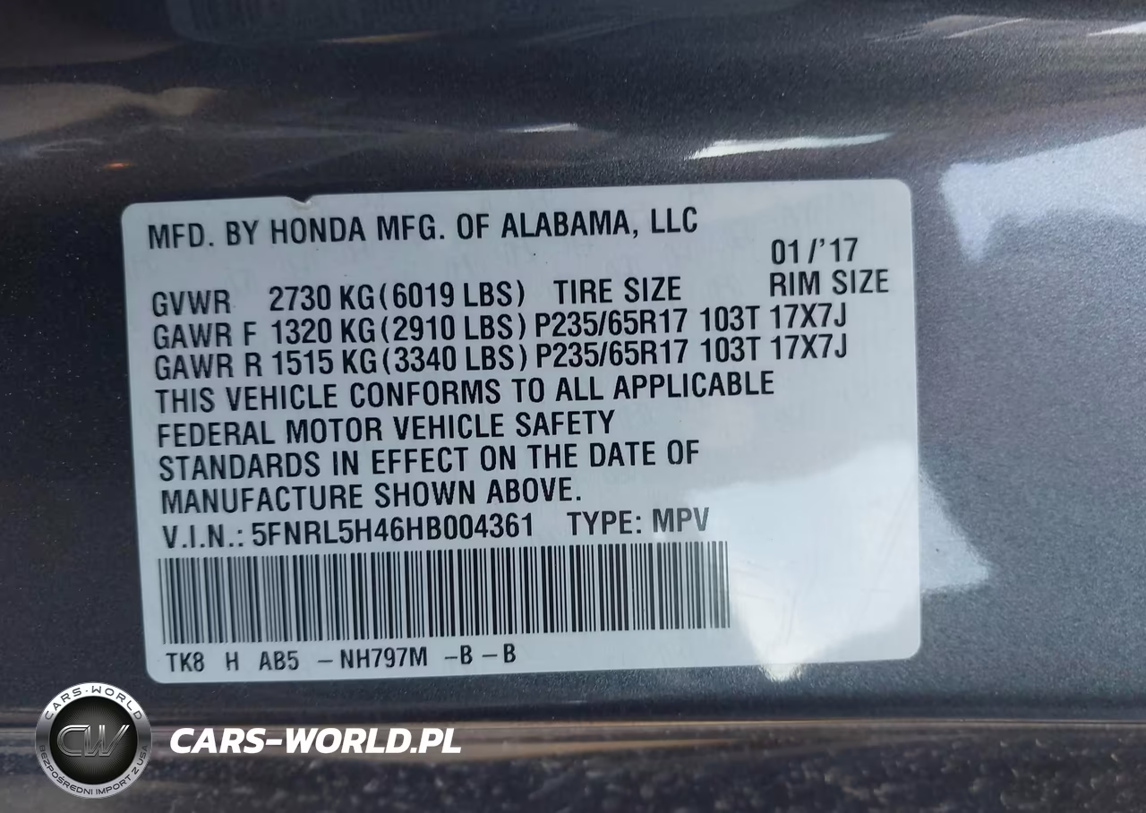2017 Honda Odyssey Ex VIN:5FNRL5H46HB004361 - 9