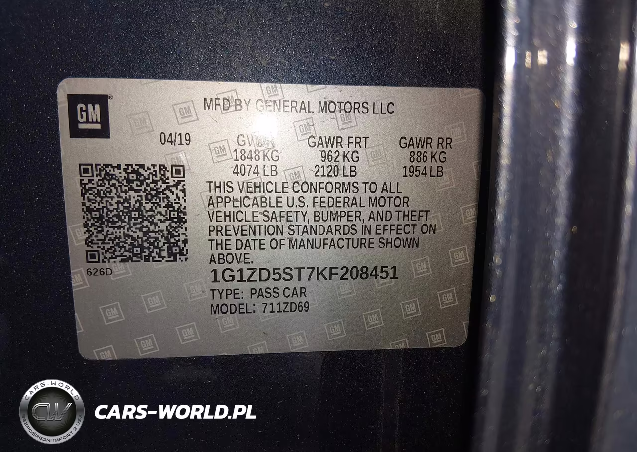 2019 Chevrolet Malibu Lt VIN:1G1ZD5ST7KF208451 - 9