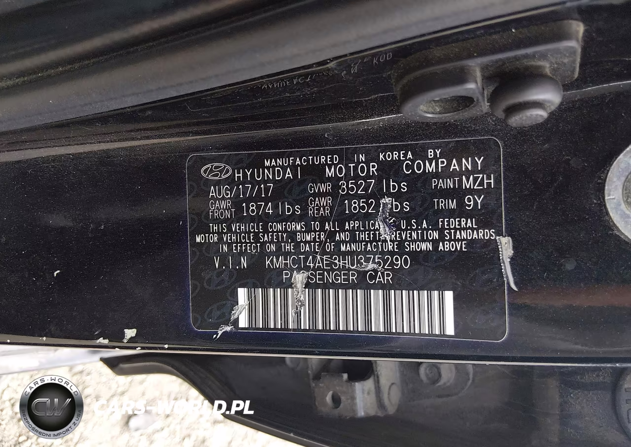2017 Hyundai Accent Se VIN:KMHCT4AE3HU375290 - 9