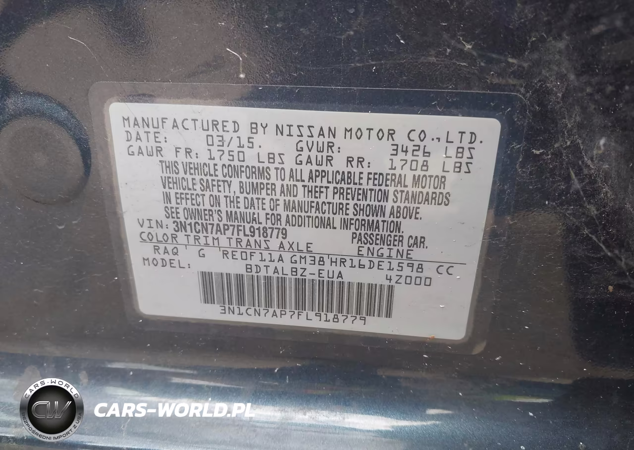2015 Nissan Versa 1.6 Sv VIN:3N1CN7AP7FL918779 - 9