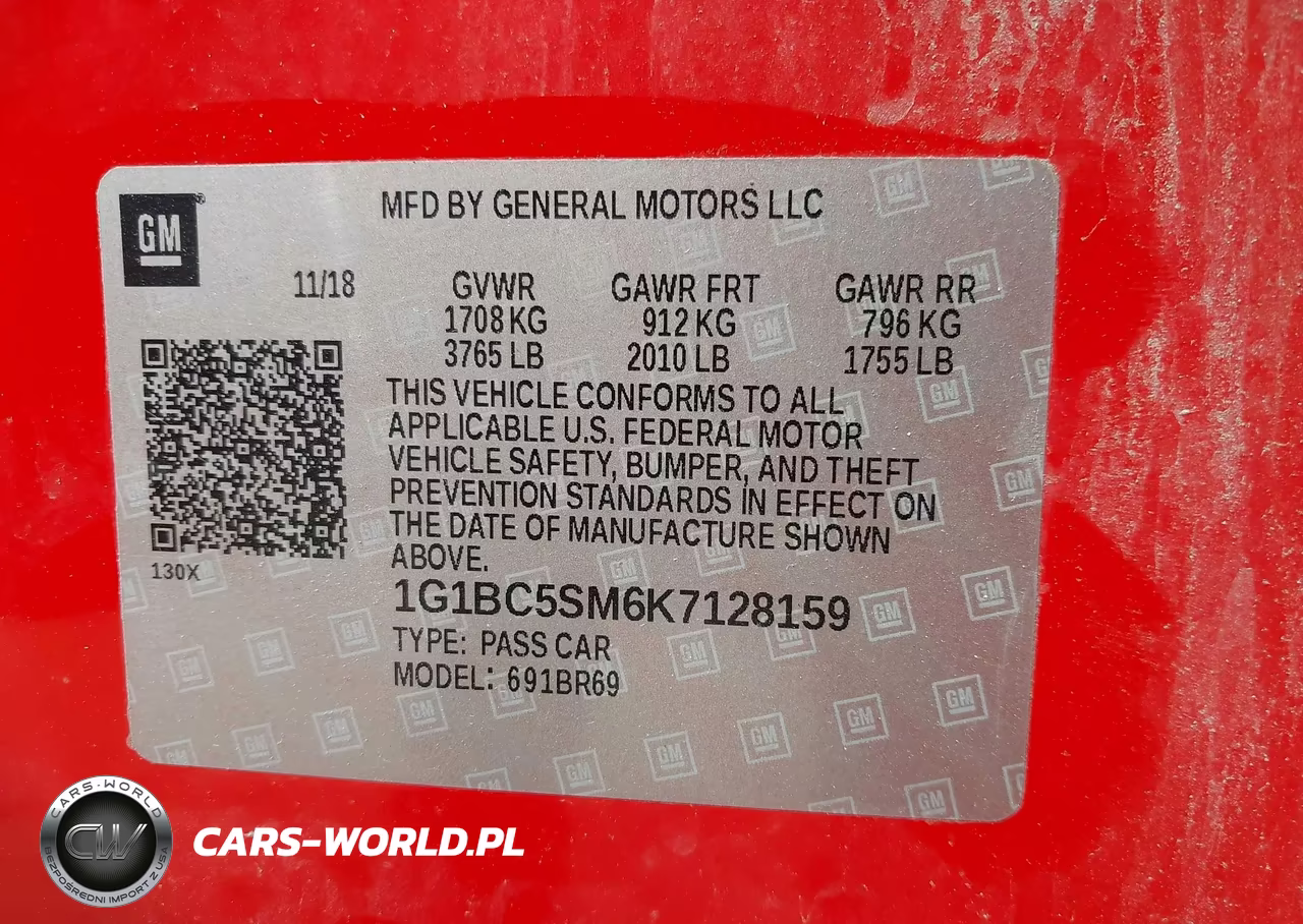 2019 Chevrolet Cruze Ls VIN:1G1BC5SM6K7128159 - 9