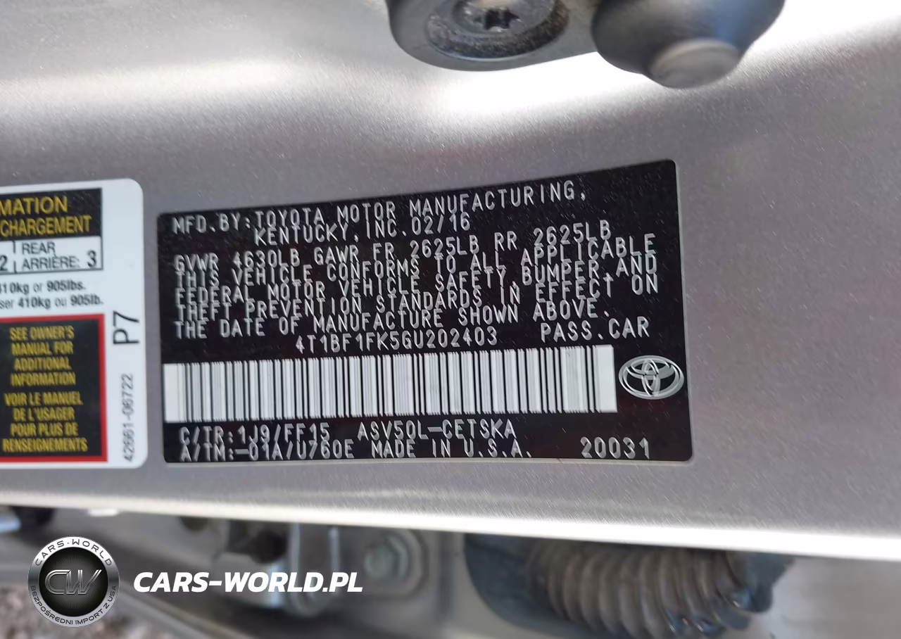 2016 Toyota Camry Se VIN:4T1BF1FK5GU202403 - 9
