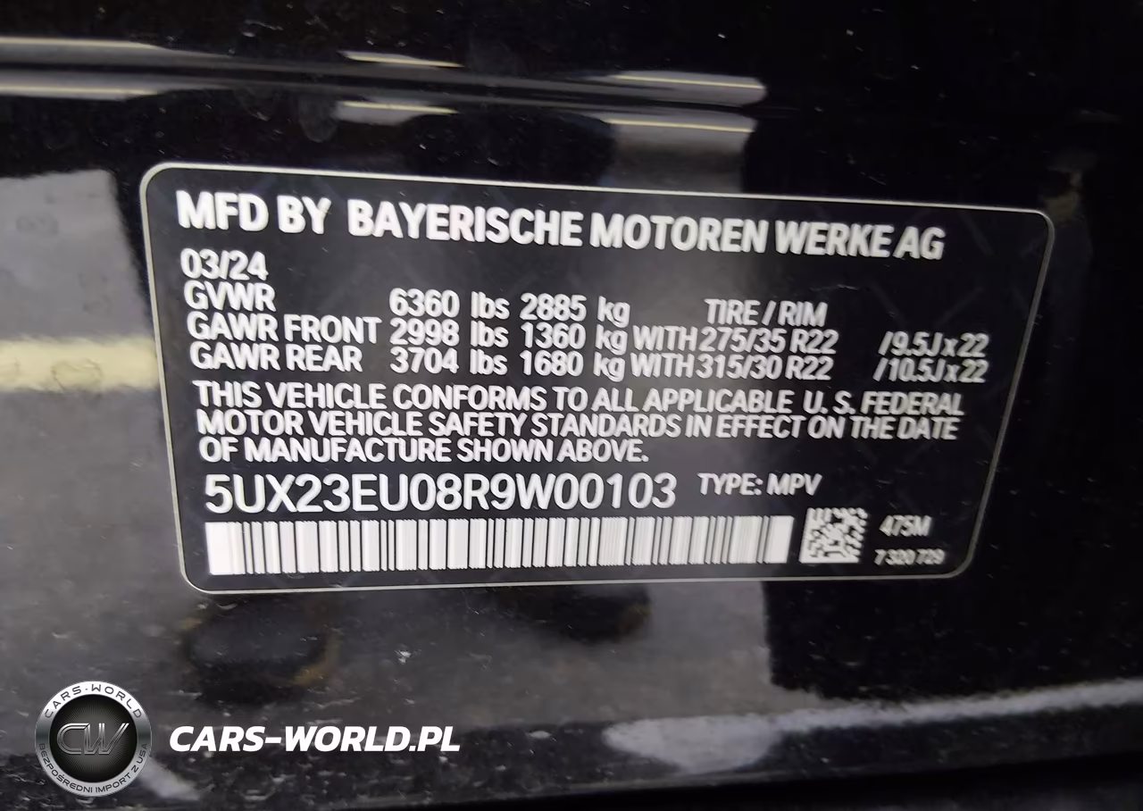 2024 BMW X5 xDrive40I VIN:5UX23EU08R9W00103 - 9
