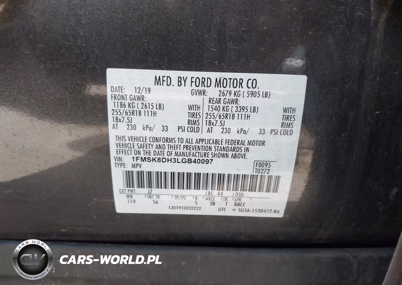 2020 Ford Explorer Xlt VIN:1FMSK8DH3LGB40097 - 9