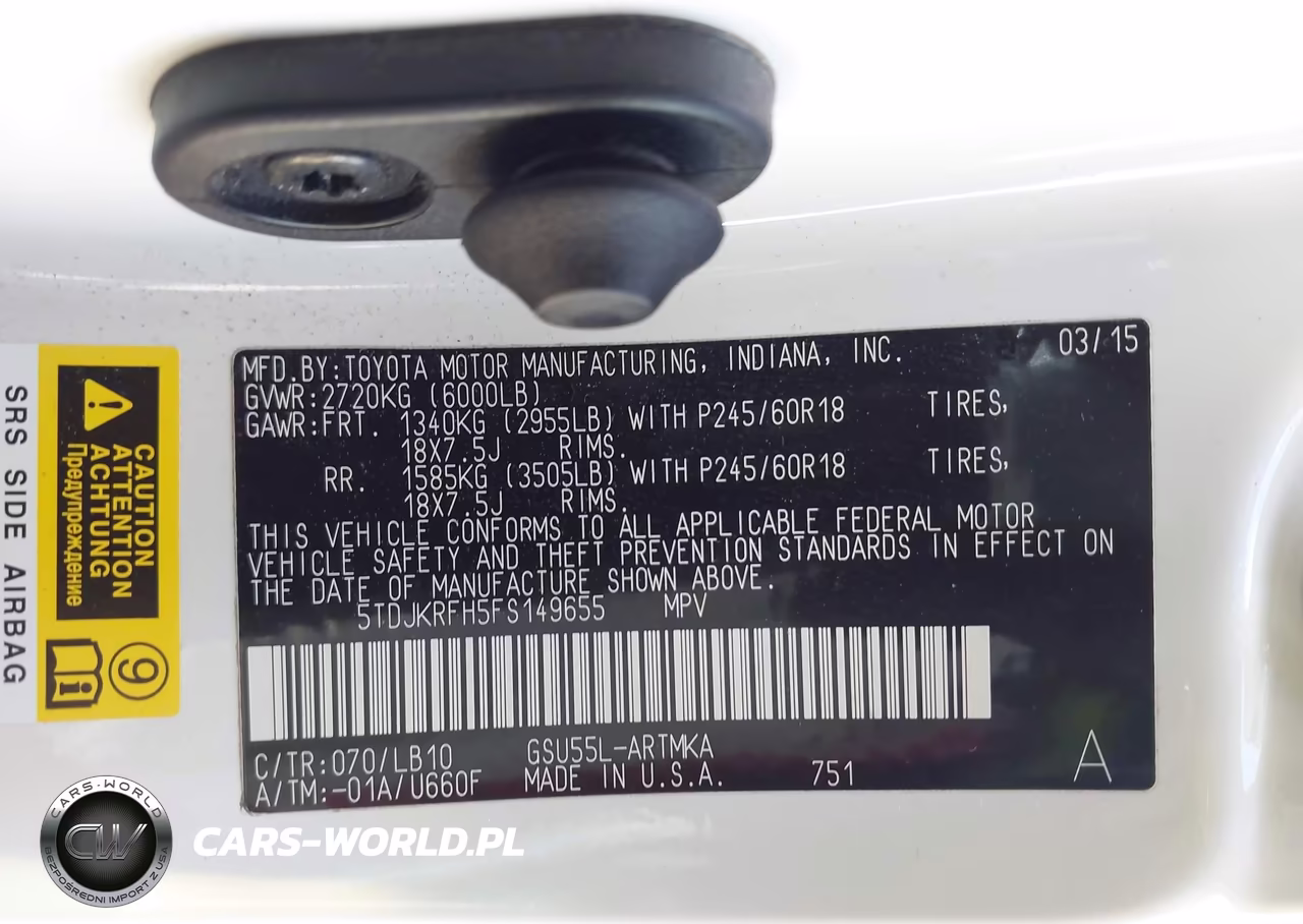 2015 Toyota Highlander Xle V6 VIN:5TDJKRFH5FS149655 - 9