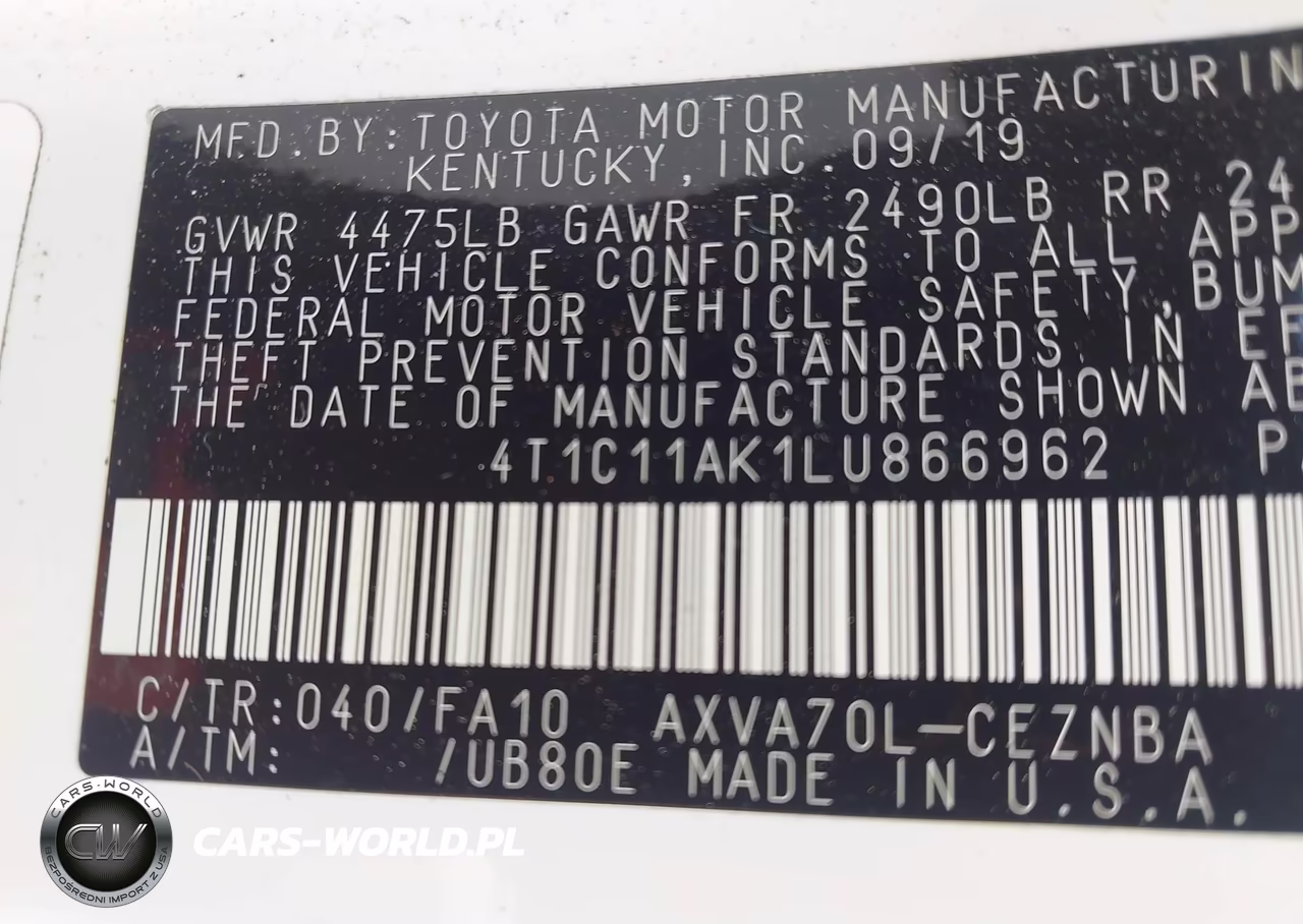 2020 Toyota Camry Le VIN:4T1C11AK1LU866962 - 9