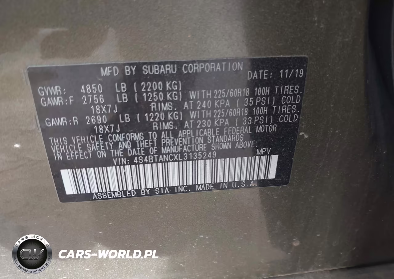 2020 Subaru Outback Limited VIN:4S4BTANCXL3135249 - 9