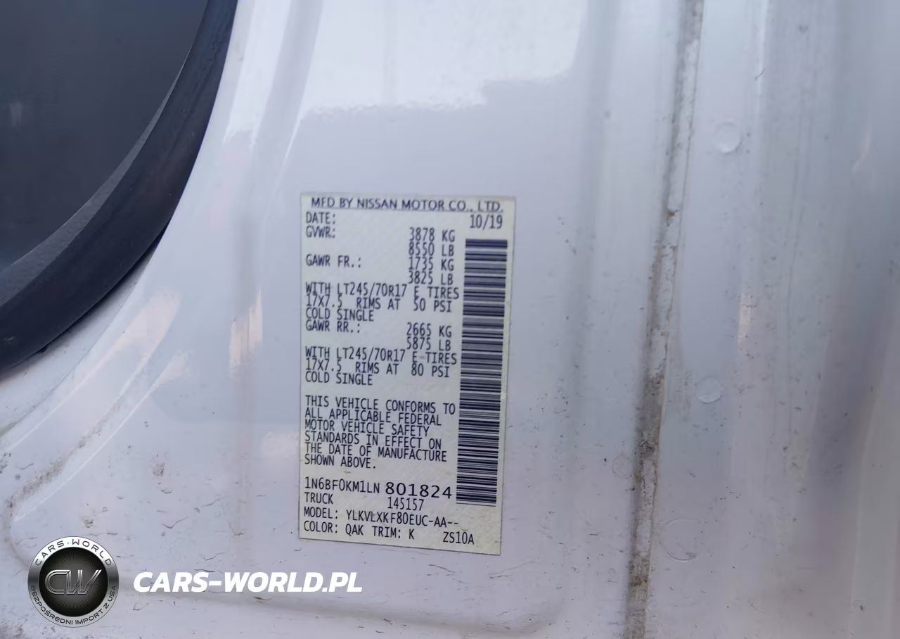 2020 Nissan Nv Cargo Nv1500 Sv Standard Roof V6 VIN:1N6BF0KM1LN801824 - 9