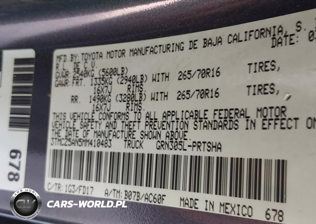 2021 Toyota Tacoma Trd Off-Road VIN:3TMCZ5AN5MM410483 - 9