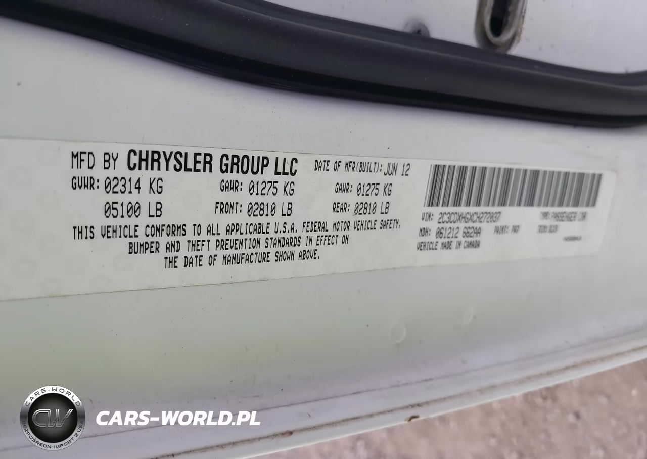 2012 Dodge Charger Sxt VIN:2C3CDXHGXCH272037 - 9
