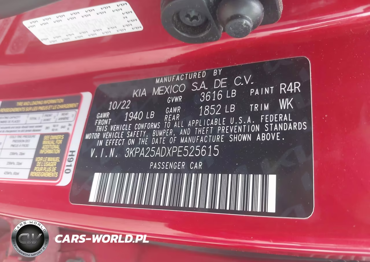 2023 Kia Rio 5-Door S VIN:3KPA25ADXPE525615 - 9