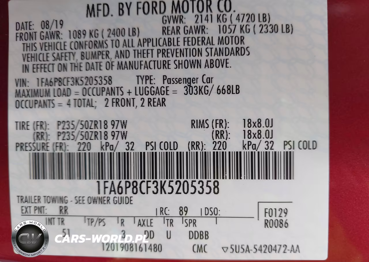 2019 Ford Mustang Gt Premium VIN:1FA6P8CF3K5205358 - 9