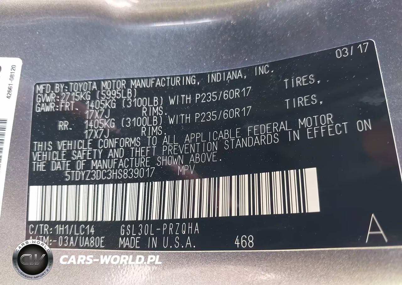 2017 Toyota Sienna Xle 8 Passenger VIN:5TDYZ3DC3HS839017 - 9