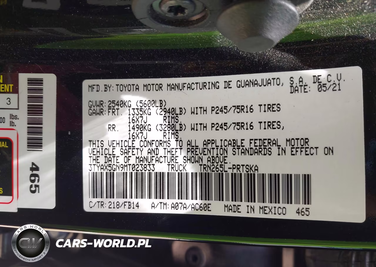 2021 Toyota Tacoma Sr VIN:3TYAX5GN9MT023833 - 9