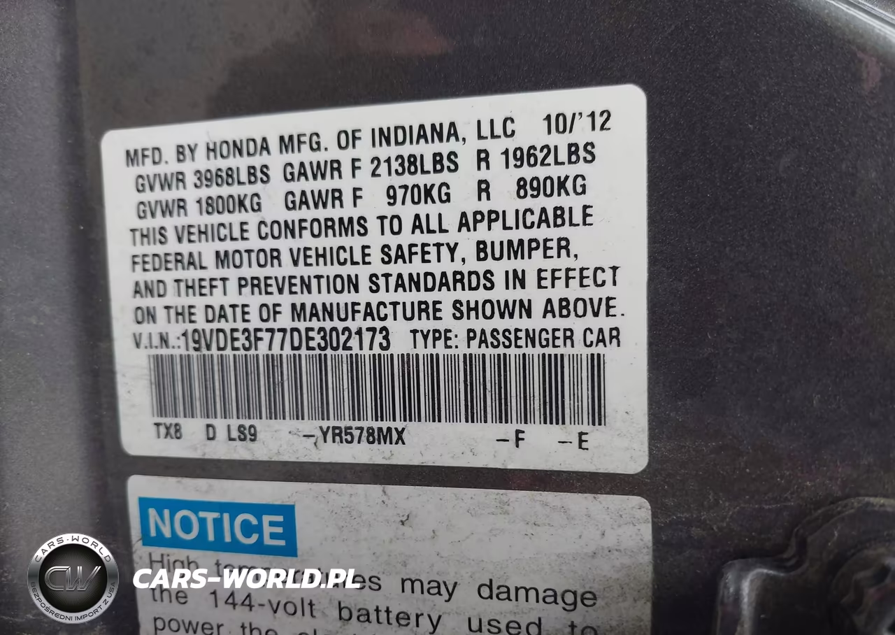 2013 Acura Ilx Hybrid 1.5L VIN:19VDE3F77DE302173 - 9