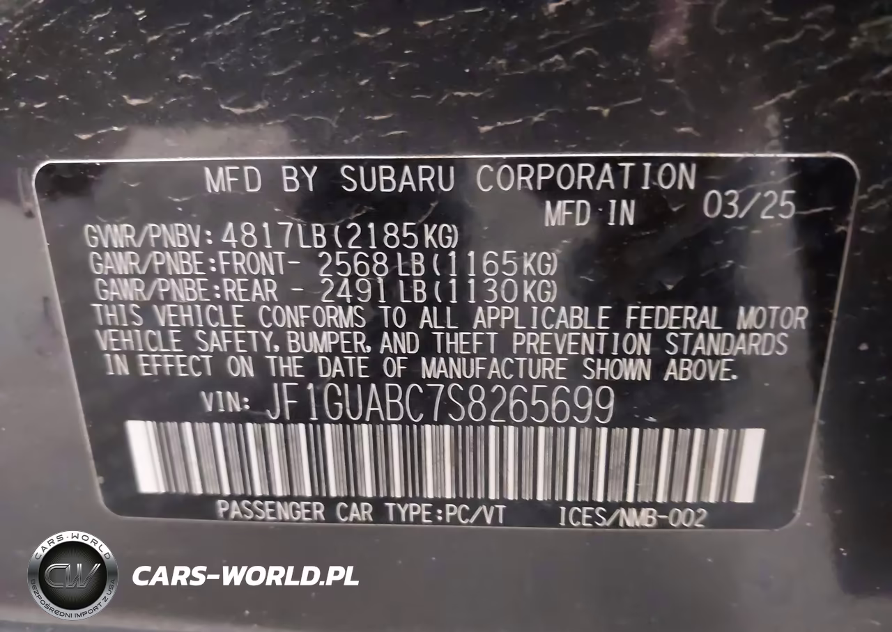 2025 Subaru Impreza Base 5-Door VIN:JF1GUABC7S8265699 - 9