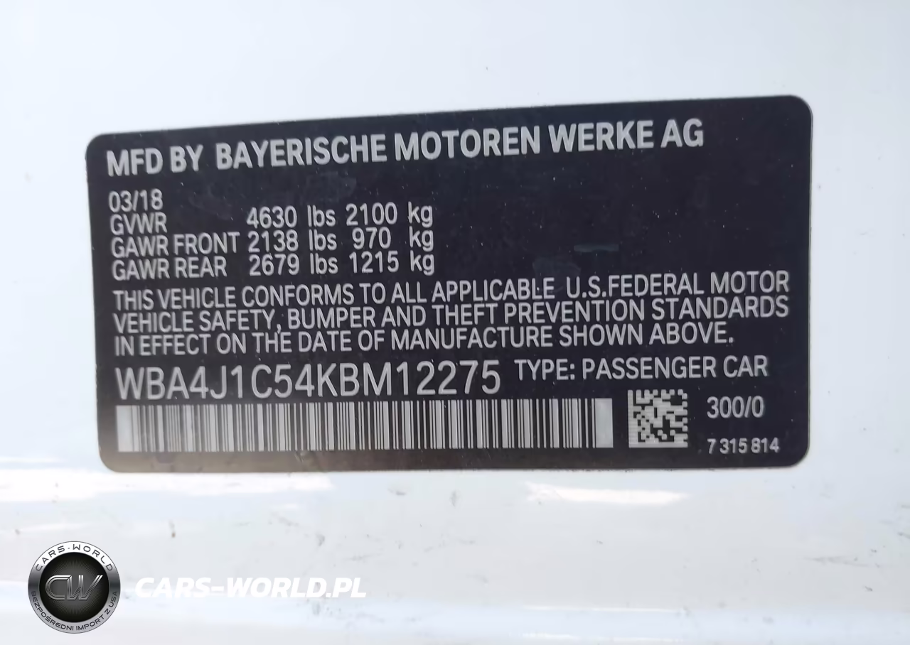 2019 BMW 430I Gran Coupe VIN:WBA4J1C54KBM12275 - 9