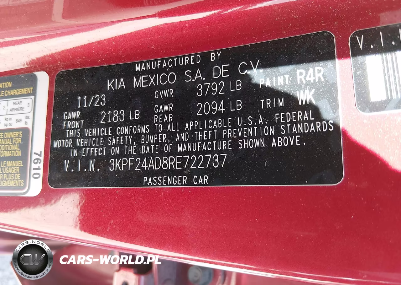 2024 Kia Forte Lxs VIN:3KPF24AD8RE722737 - 9