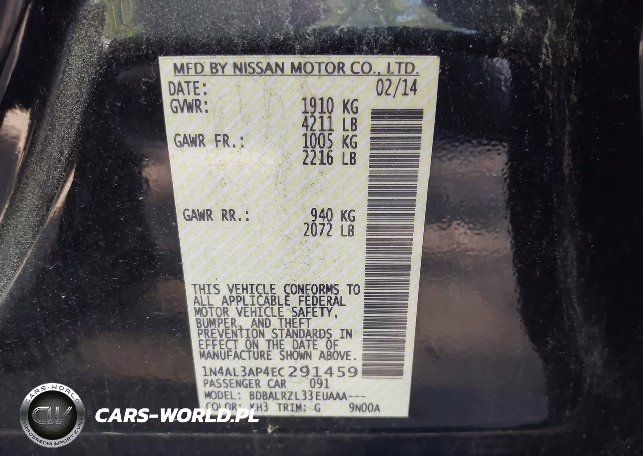 2014 Nissan Altima 2.5 S VIN:1N4AL3AP4EC291459 - 9
