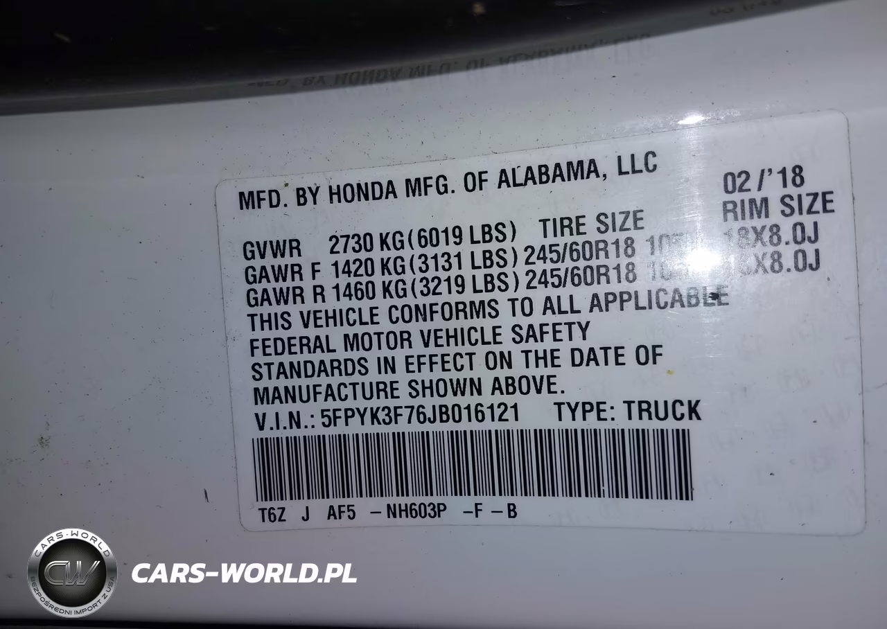 2018 Honda Ridgeline Rtl-E VIN:5FPYK3F76JB016121 - 9