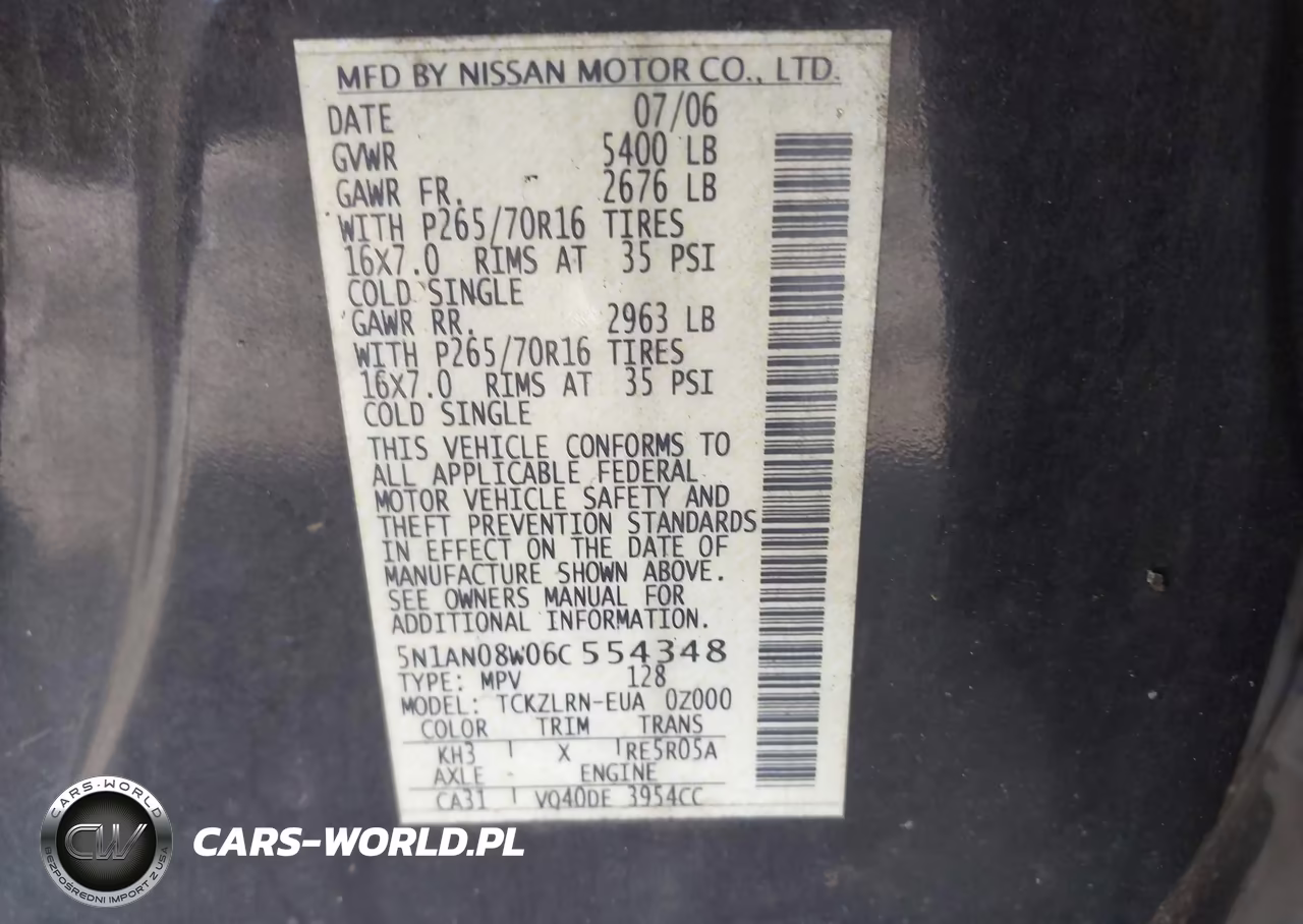 2006 Nissan Xterra S VIN:5N1AN08W06C554348 - 9