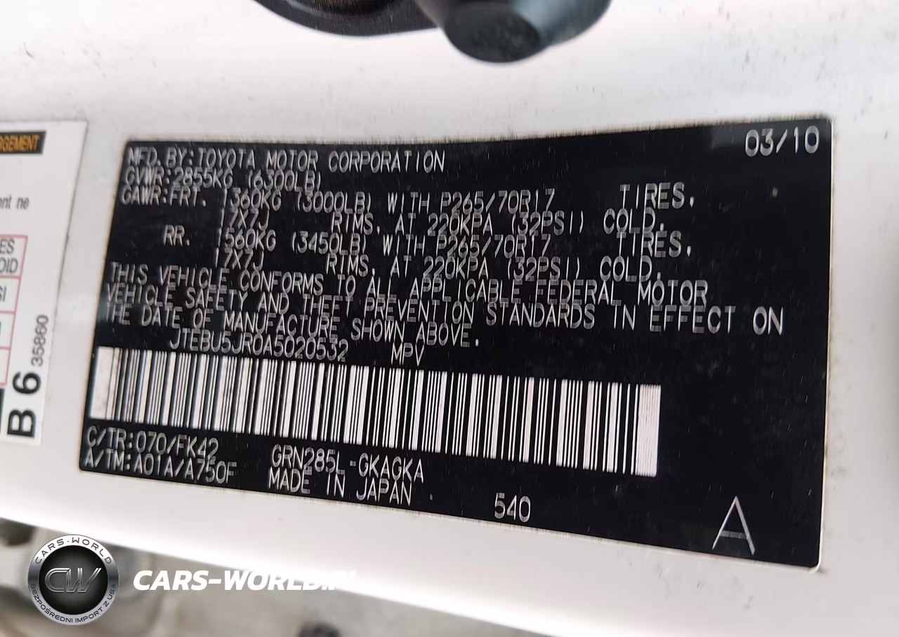 2010 Toyota 4Runner Sr5 V6 VIN:JTEBU5JR0A5020532 - 9