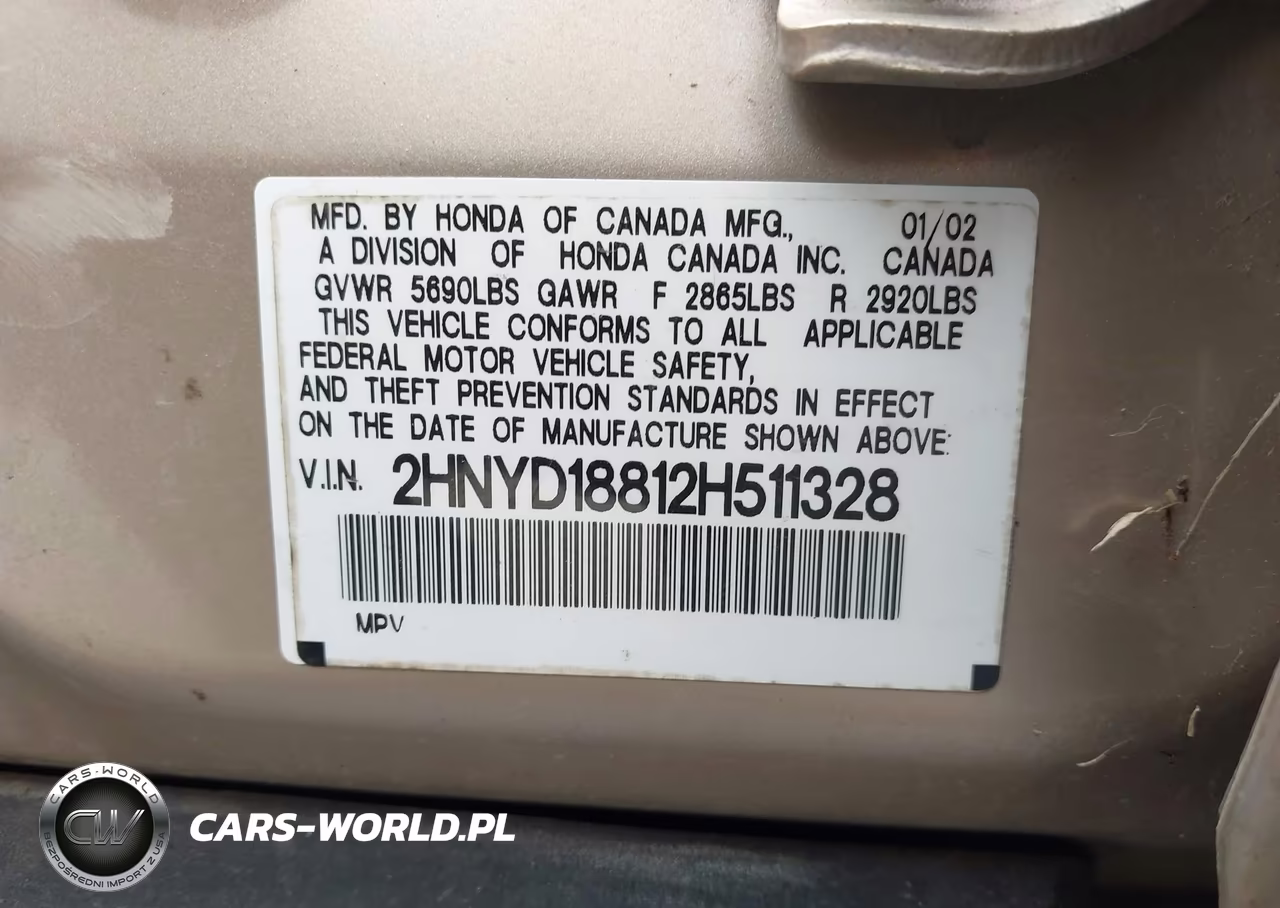 2002 Acura Mdx VIN:2HNYD18812H511328 - 9