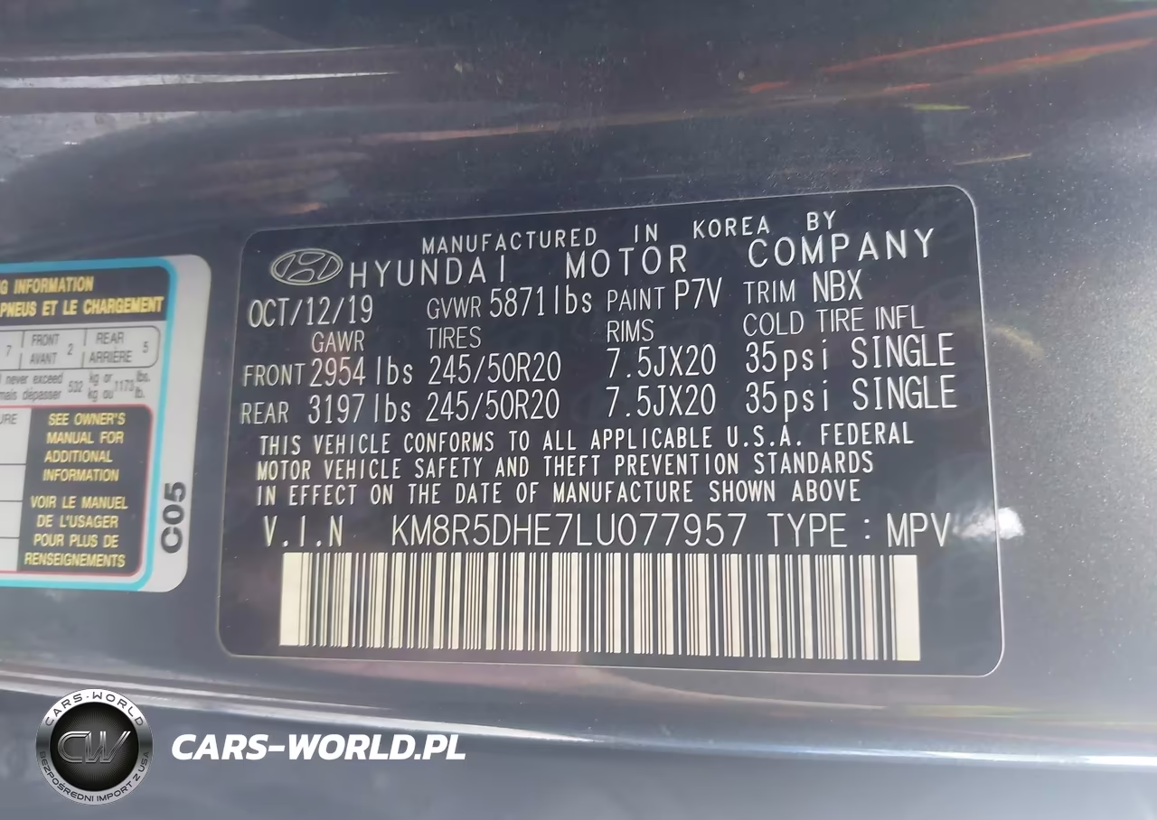 2020 Hyundai Palisade Limited VIN:KM8R5DHE7LU077957 - 9