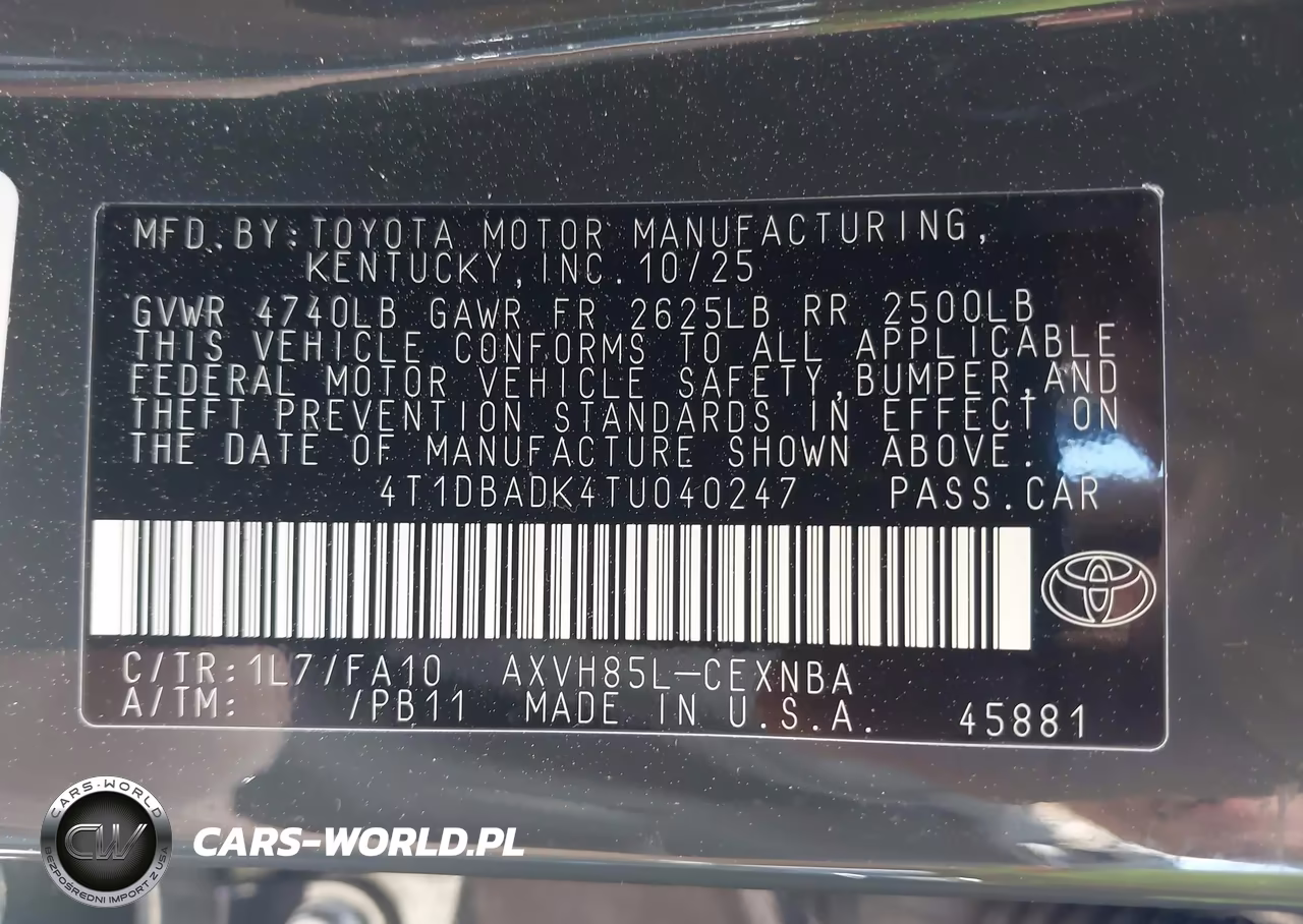 2026 Toyota Camry Le VIN:4T1DBADK4TU040247 - 9