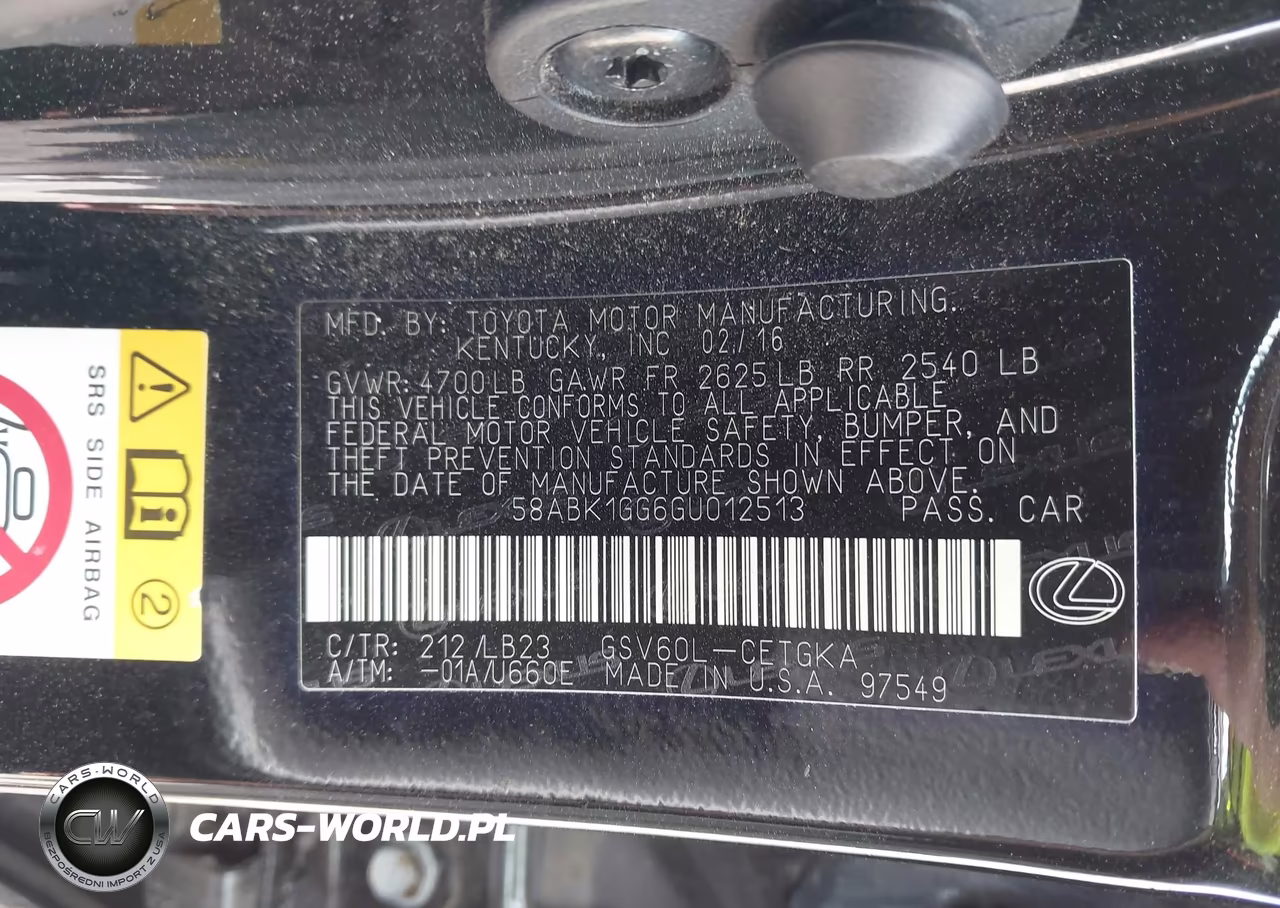 2016 Lexus Es 350 VIN:58ABK1GG6GU012513 - 9