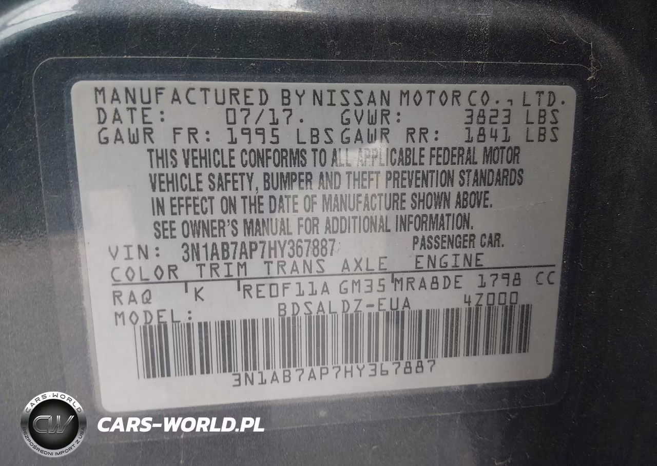 2017 Nissan Sentra Sv VIN:3N1AB7AP7HY367887 - 9