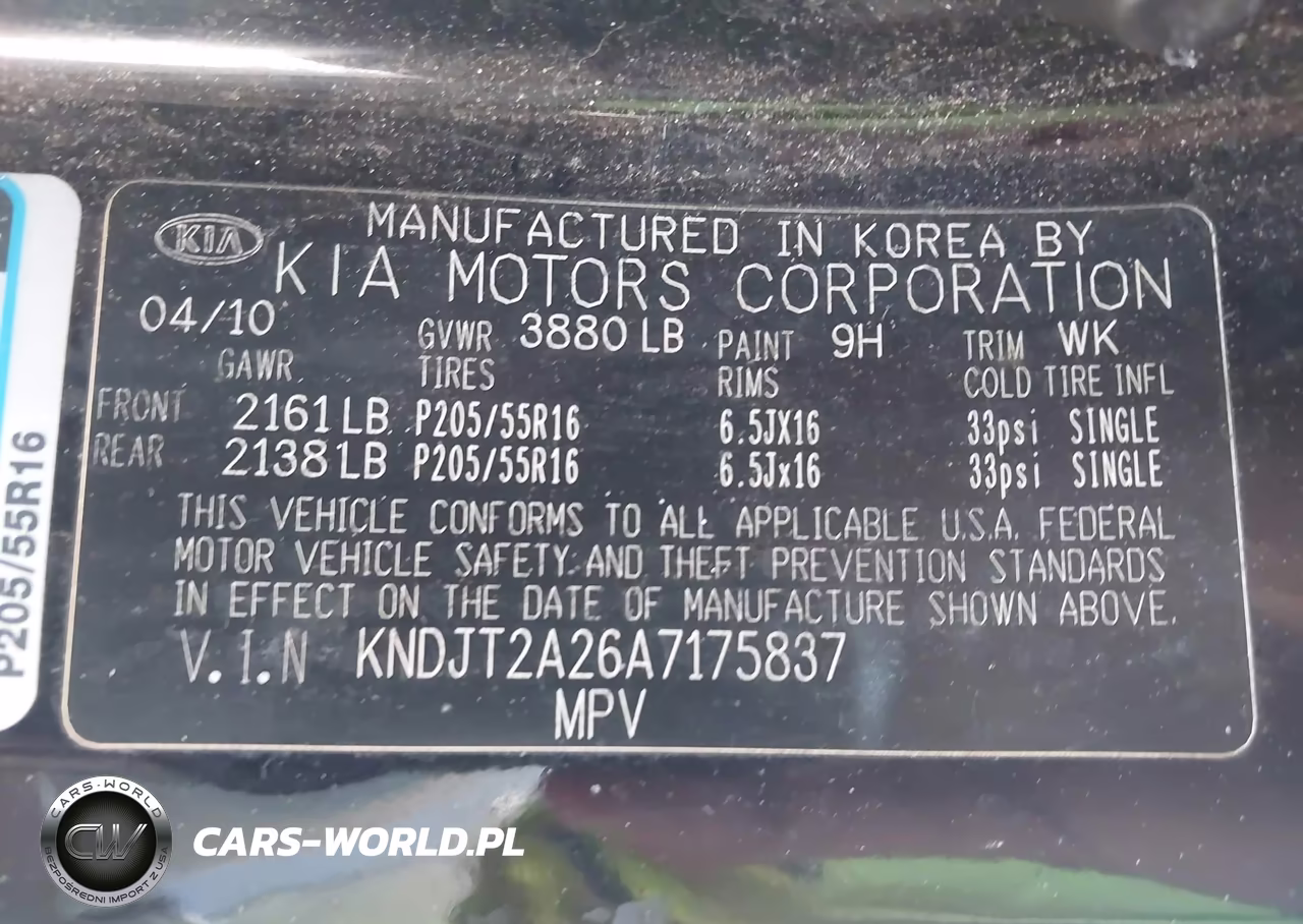 2010 Kia Soul + VIN:KNDJT2A26A7175837 - 9