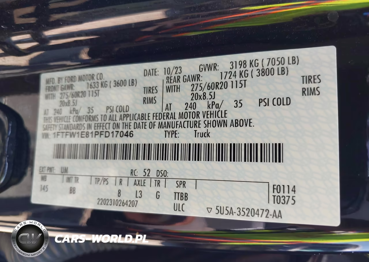 2023 Ford F-150 Platinum VIN:1FTFW1E81PFD17046 - 9
