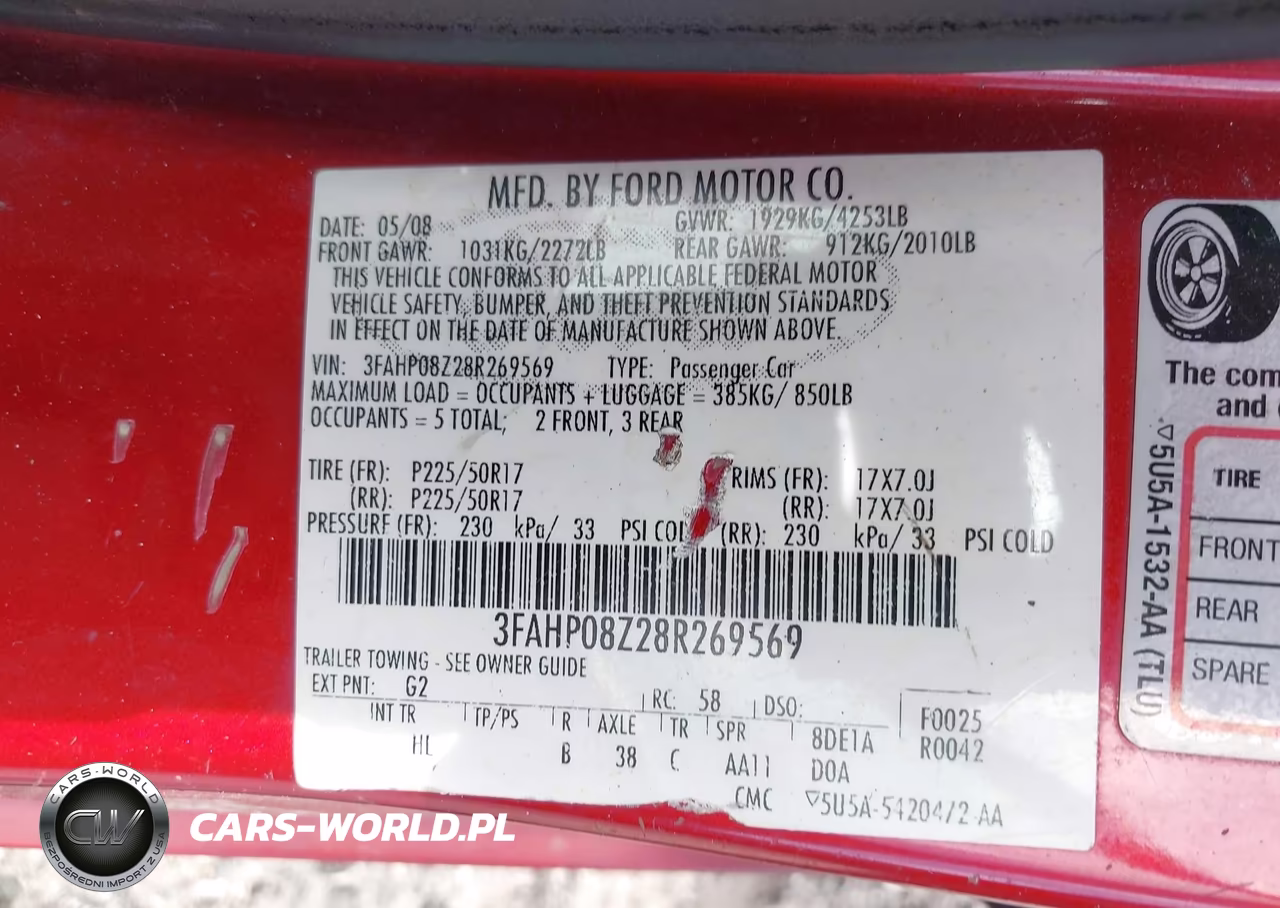 2008 Ford Fusion Sel VIN:3FAHP08Z28R269569 - 9