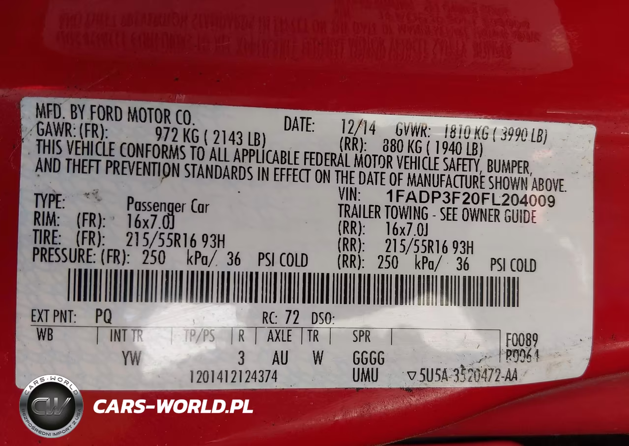 2015 Ford Focus Se VIN:1FADP3F20FL204009 - 9