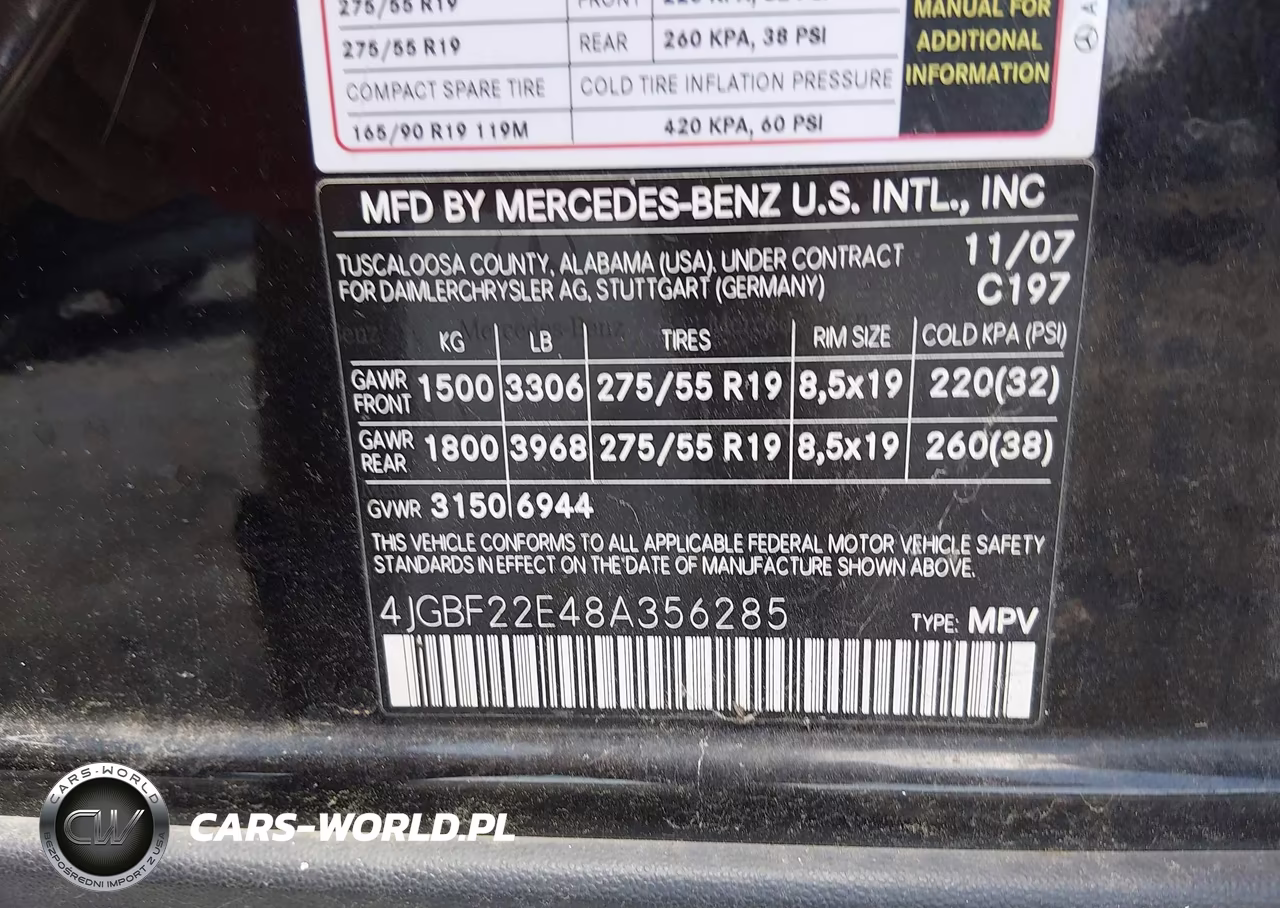 2008 Mercedes-Benz Gl 320 Cdi 4Matic VIN:4JGBF22E48A356285 - 9