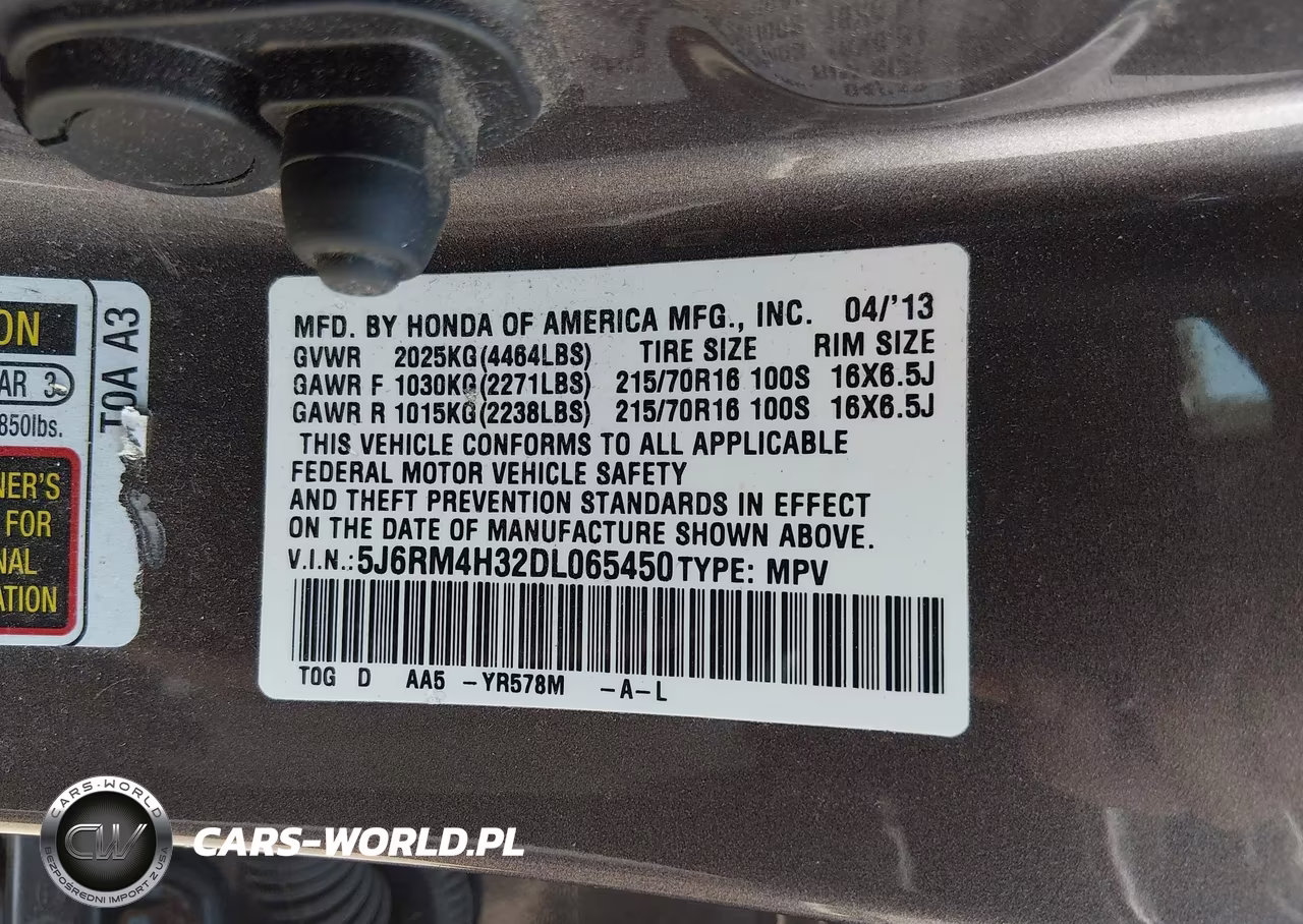 2013 Honda Cr-V Lx VIN:5J6RM4H32DL065450 - 9