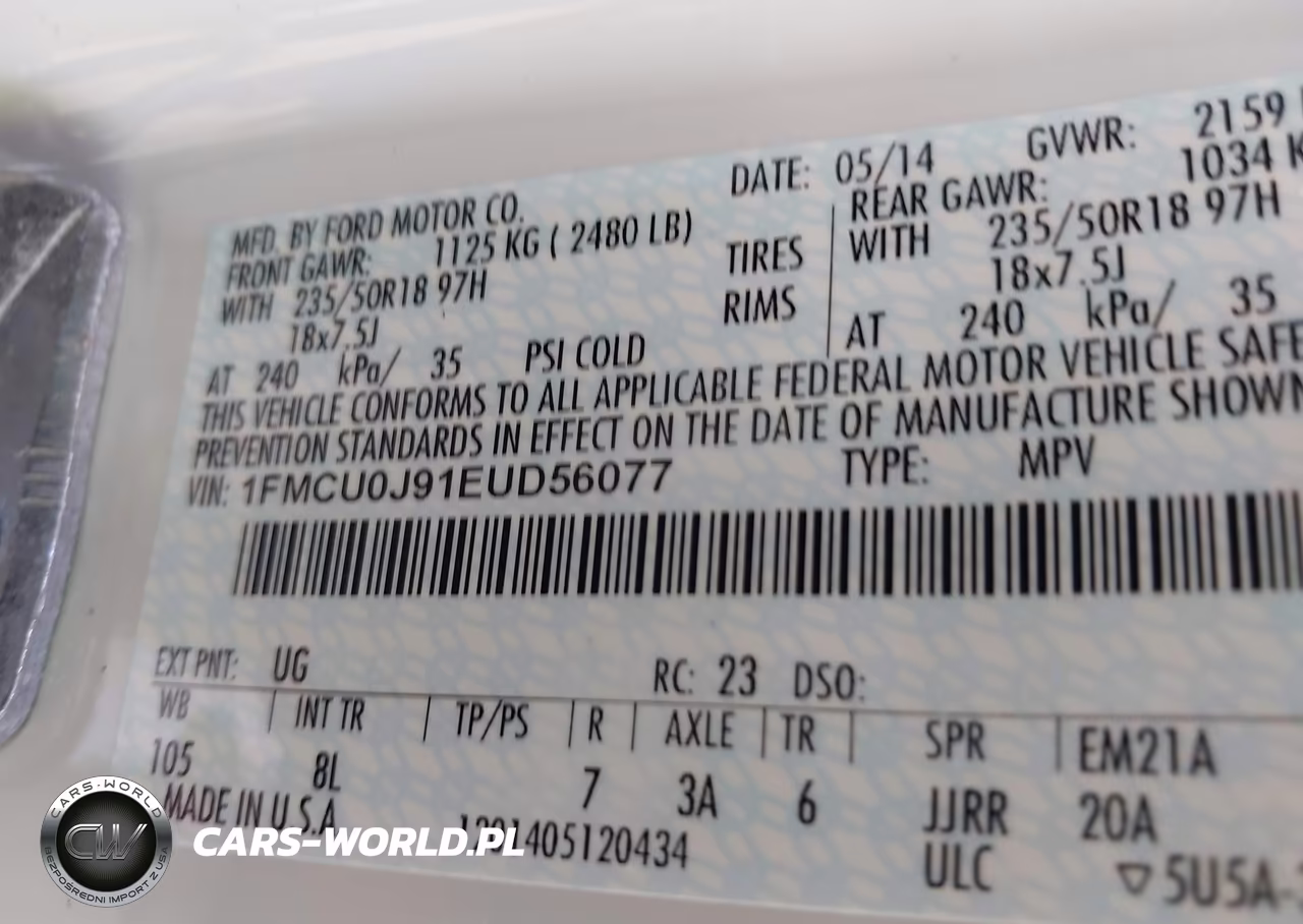2014 Ford Escape Titanium VIN:1FMCU0J91EUD56077 - 9