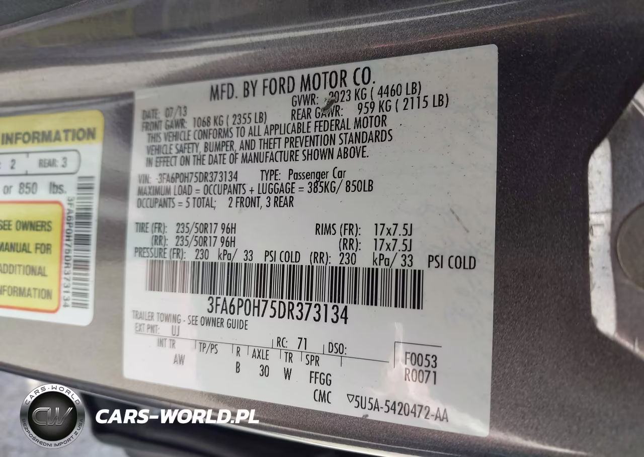 2013 Ford Fusion Se VIN:3FA6P0H75DR373134 - 9