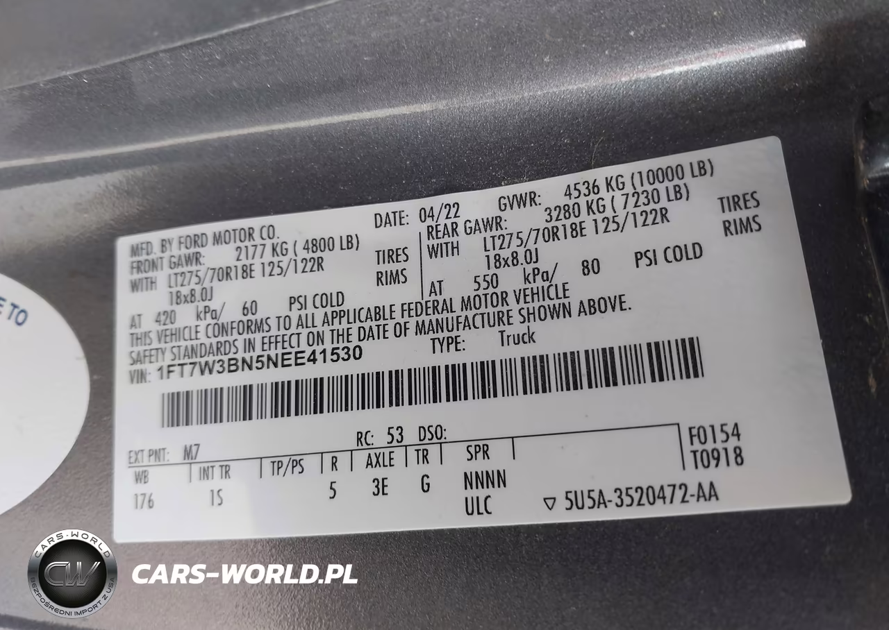 2022 Ford F-350 Xl VIN:1FT7W3BN5NEE41530 - 9